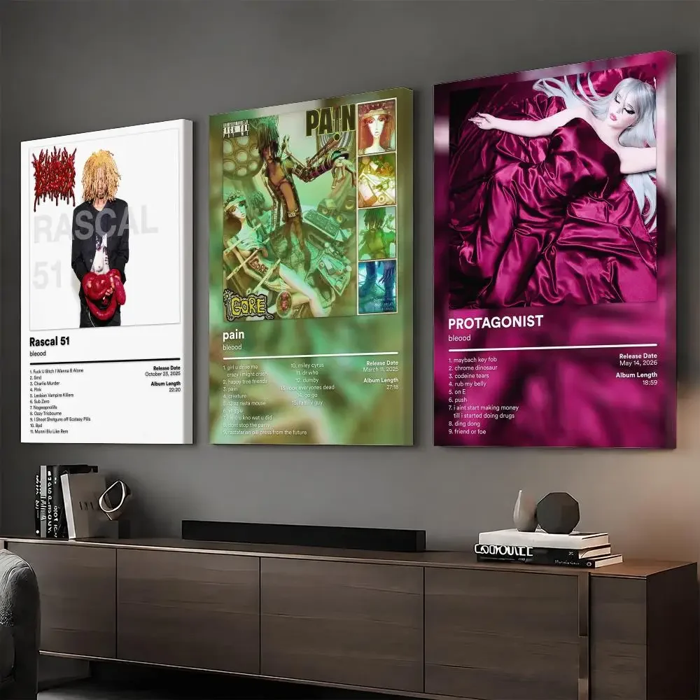 Singer B-Bleood Framed Wall Painting Luxury Framed Canvas Wall Art Modern Painting Living Room Decor Gift