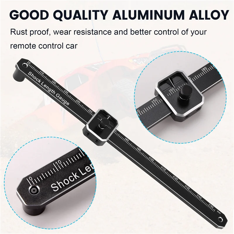 AS96-Rc veículo off-road ferramenta universal régua de medição de viagem de choque para carro 1/8 1/10 rc
