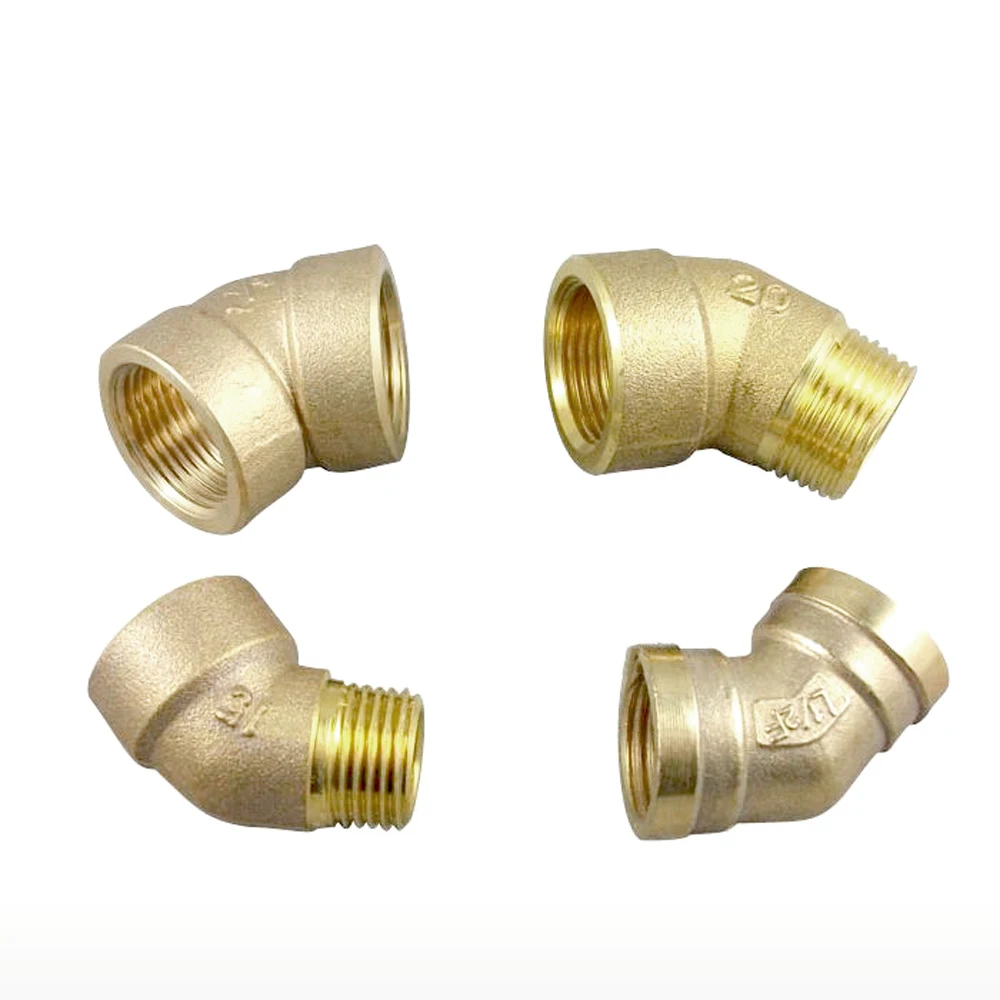 

1/8" 1/4" 3/8" 1/2" 3/4" 1" 1-1/4" 1-1/2" 2" BSPP Male Female Brass 45 Degree Elbow Pipe Fitting Coupler Connector Water Gas Oil