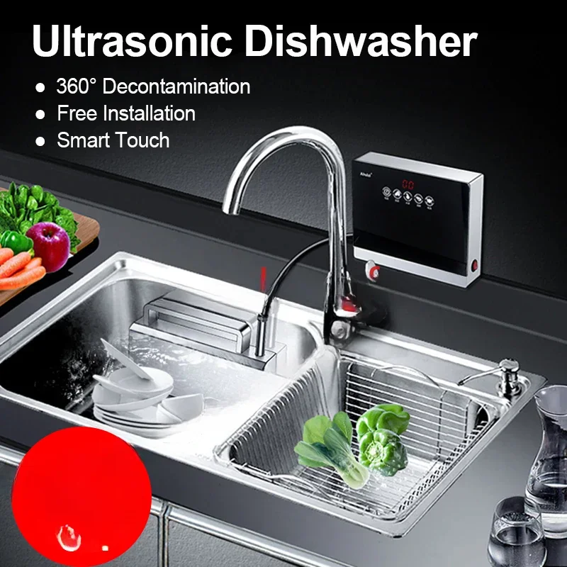 FOR 110V/220V Automatic Household Ultrasonic Dishwasher Portable Small Free-standing Installation-free Kitchen Sink