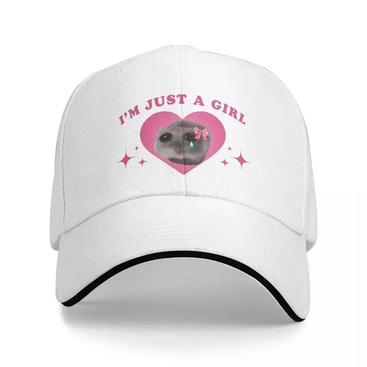 New Sad Hamster Meme Im Just Baseball Cap Men Women Outdoor Sun Hat Dad Hat Adjustable Polyester Golf Hats Summer Hats
