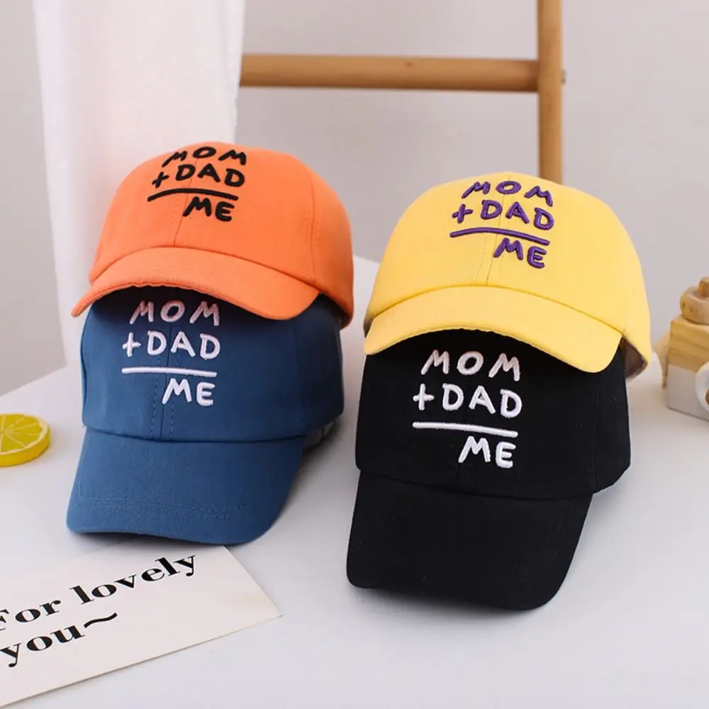 Casual MOM+DAD=ME Embroidery Baseball Caps Cute Adjustable Kids Baseball Hats Spring Autumn Sunscreen Hats For Boys Girls