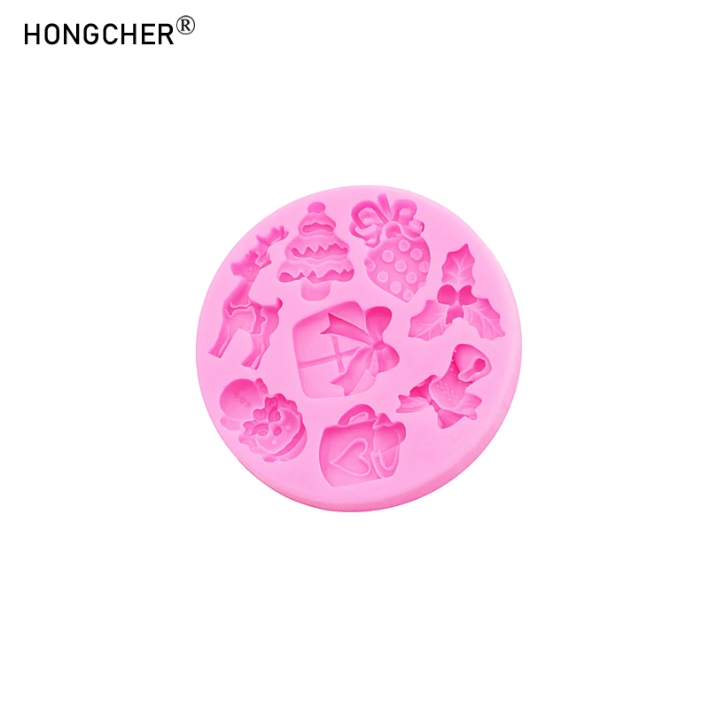Christmas Series Bells Christmas Tree Snowman Snowhouse Chocolate Cake Silicone Mould DIY Resin Jewellery Accessories Drop Mold - view 6