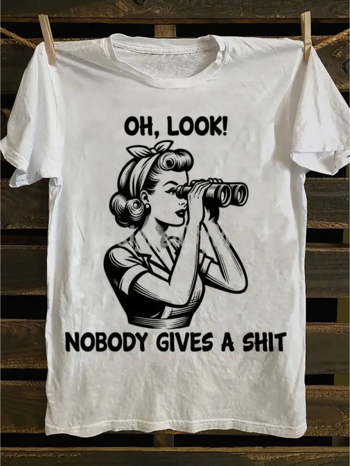 Men's retro punk rock T-shirt with a funny 1950s retro slogan and girl pattern design, printed with 