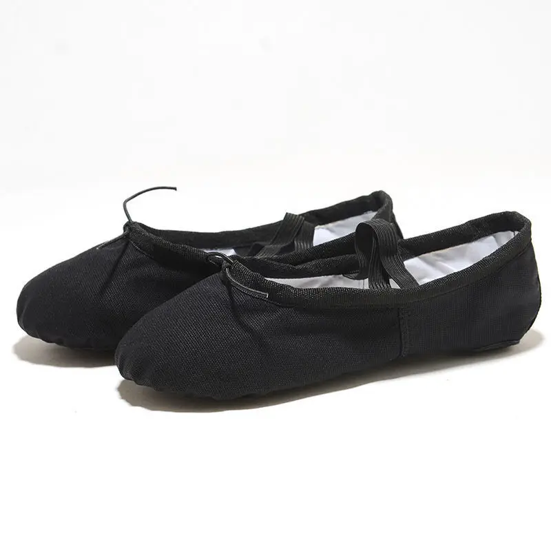 Zapatos de baile de punta para niñas, zapatillas de suela suave para adultos y niños, zapatillas de lona para practicar Yoga, Ballet, zapatos elegantes con tacones bajos