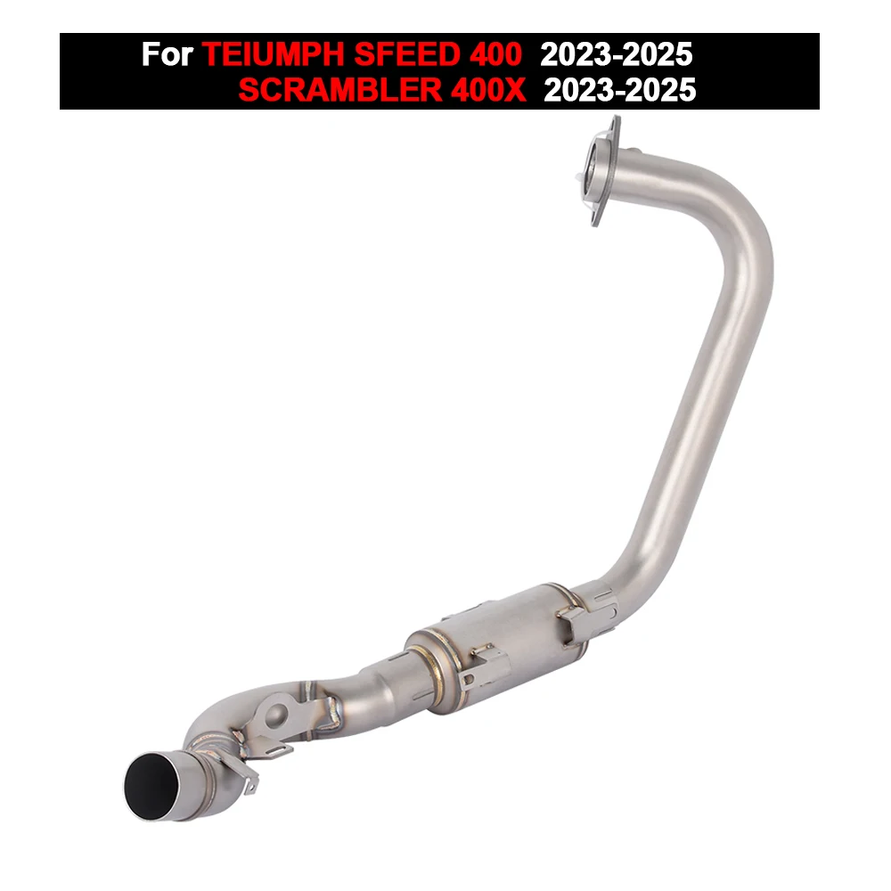 

Motorcycle Exhaust Escape System Header Pipe Stainless Steel Muffled Slip On For TEIUMPH SPEED 400 SCRAMBLER 400X 2023-2025