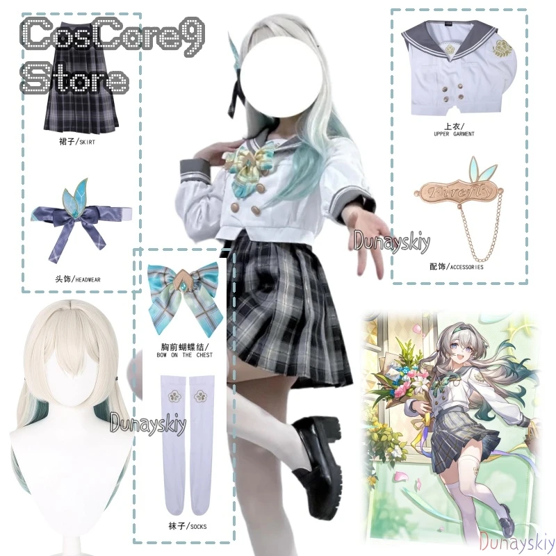 

Firefly Косплей Костюм Игра Honkai Star Rail Женская Симпатичная JK Униформа HSR Firefly Spring Missive Disfraz De Mujerコス desi