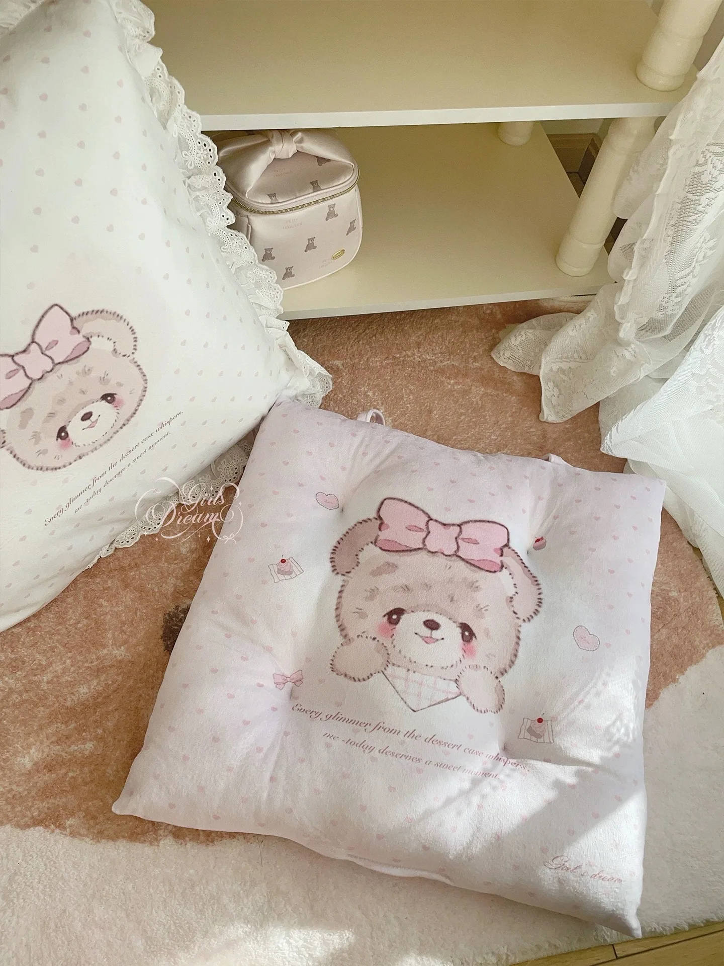 Pink Super Cute Creative Cartoon Animals Pad Sofa Cushion Stuffed Animal Pink Pillows Cushions Gift for Friends Home Decor