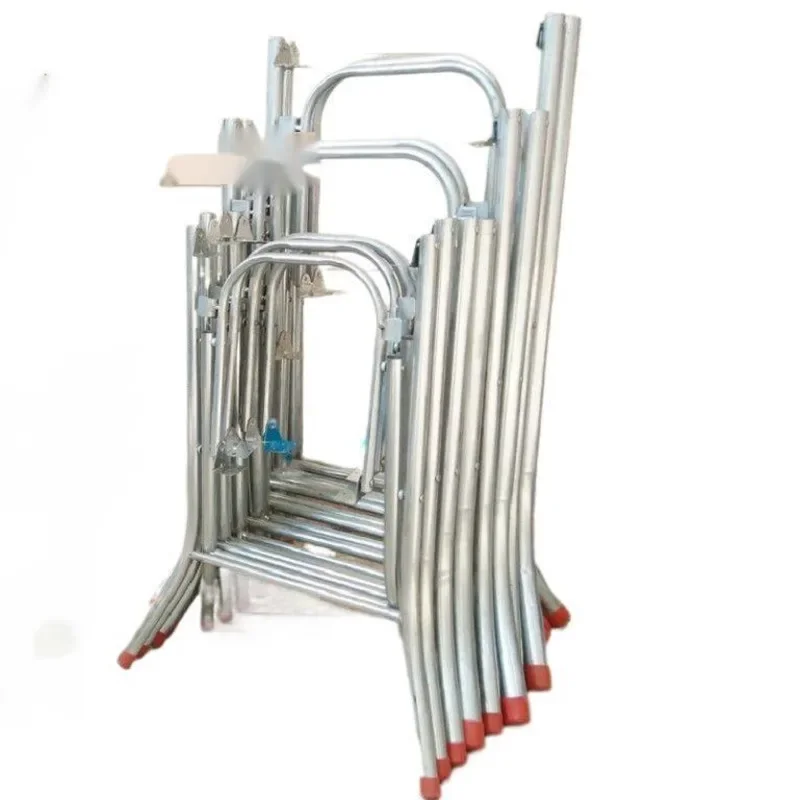 Stainless Steel Round Table Frames Foldable Dining Table Legs Thickened Galvanized Pipes New Anti-Slip Foot Pads  And Durable