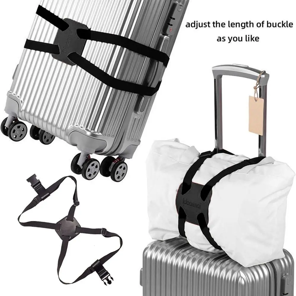 Multifunctional Luggage Belt Cross Packing Crossed Adjustable Suitcase Binding Belt Elastic Cord Protect Tie