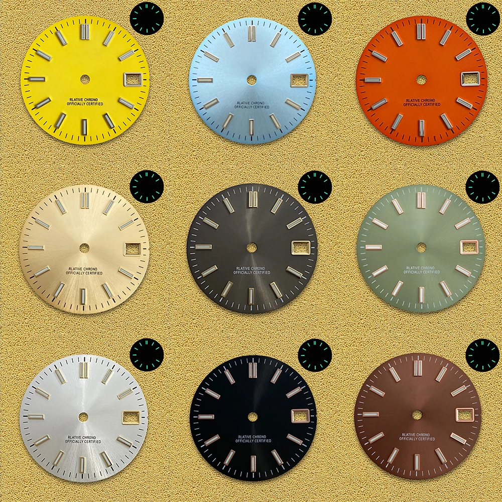 

High Quality 28.5mm Watch Dial S Dial Suitable For NH35 NH36 Automatic Movement Watch Green Luminous Modification Accessories