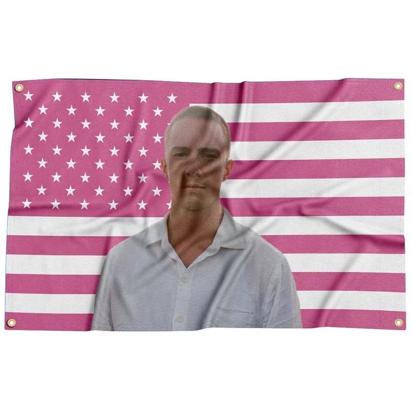 Drew Pink America Flag Starkey Tapestry Funny Banner 3x5 FT With Four Grommets For College Dorm Room Guys Man Cave Bedroom