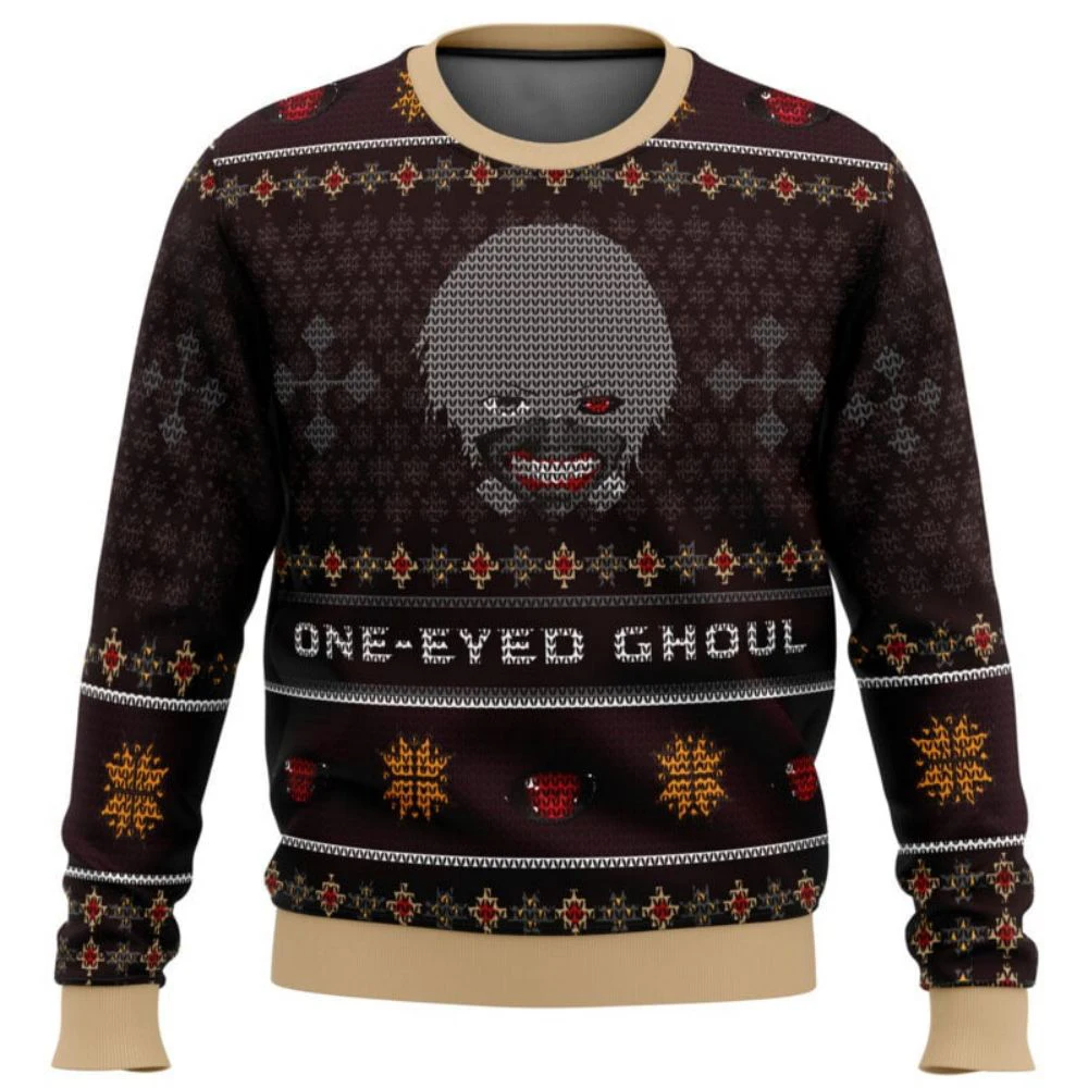 Tokyo Ghoul Trust Ugly Men\'s Comic Cosplay Christmas Sweater 3D Sweater, Top, Autumn and Winter Clothing