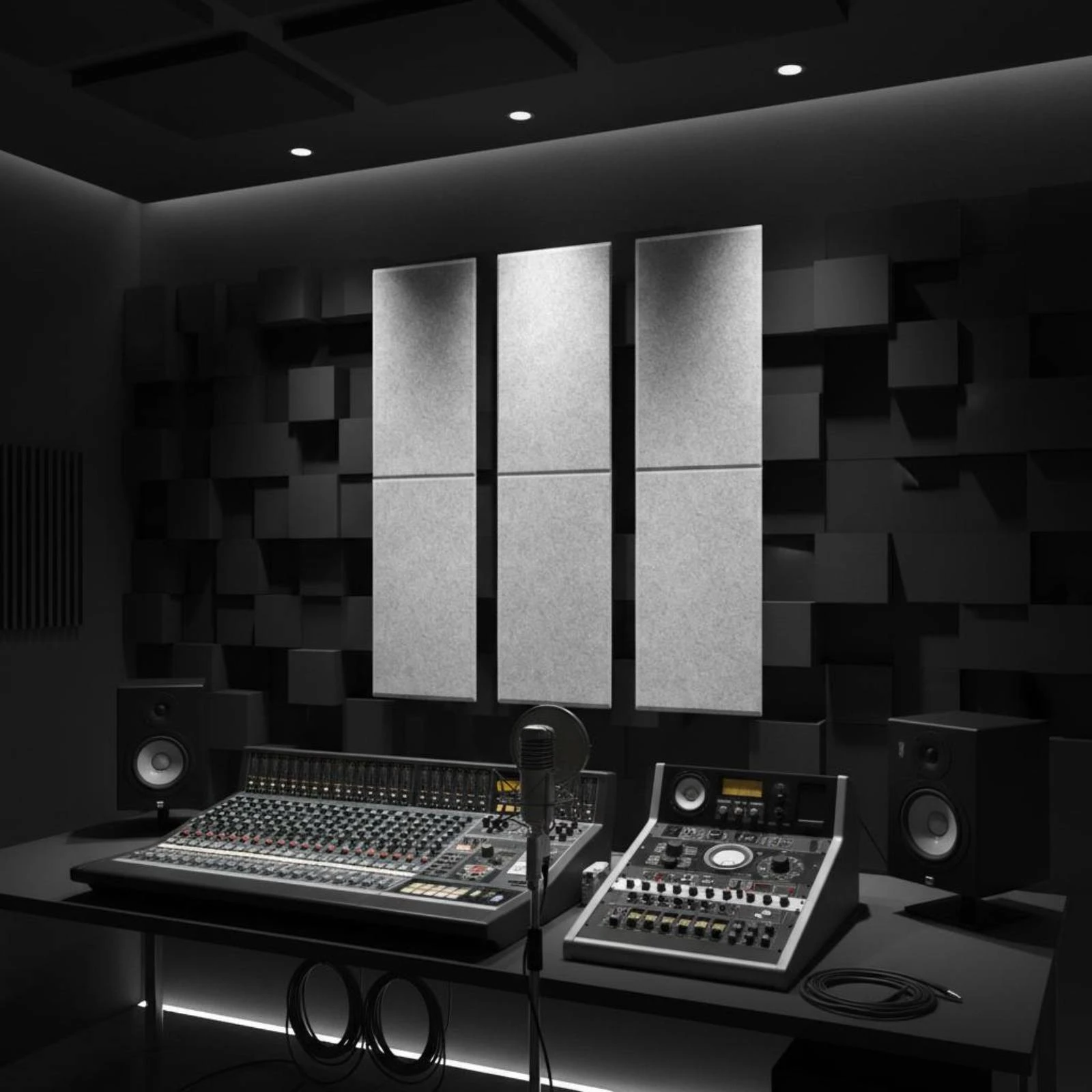 Picture 7: 6 Pieces Sound-Absorbing Wall Panel Slim Noise Dampening Board Acoustic Felt Tile Horizontal Seam Room Decoration Reverberation