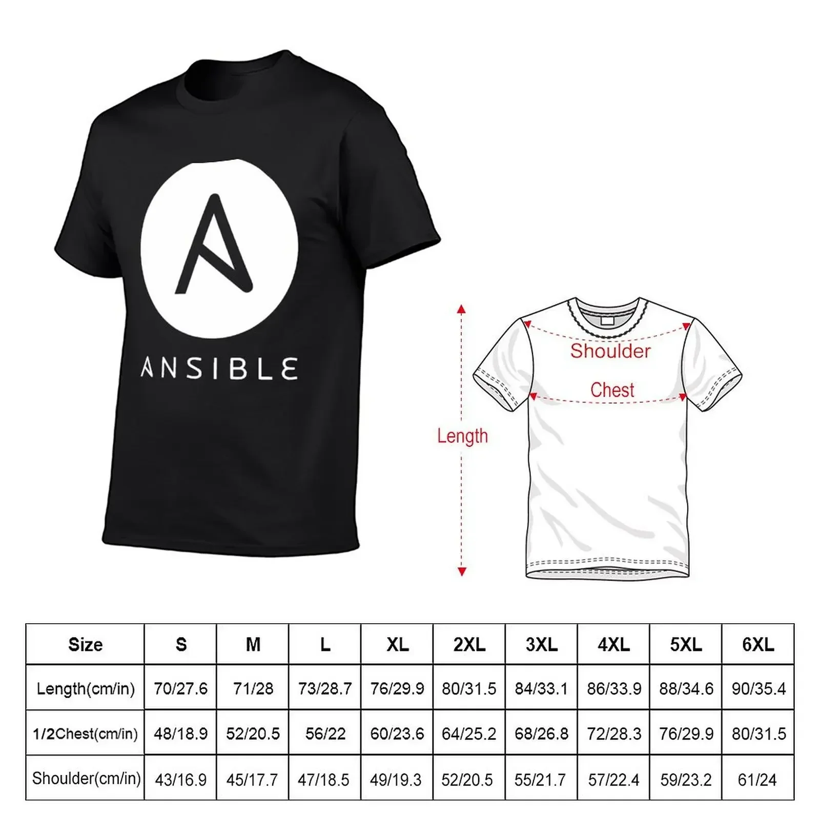 Ansible Logo T-Shirt basketball graphic tees essential t shirt oversized t shirt vintage clothes mens champion t shirts