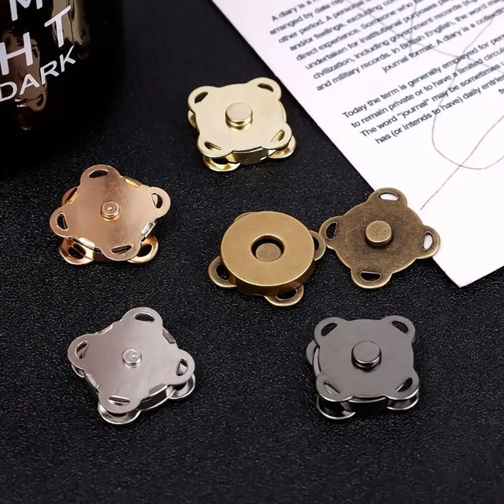 1Pair 14/18mm Plum Blossom Metal Buttons Self-Sewing Wallet Craft Snap Buttons DIY Adsorption Buckle For Clothes Bags Shoes