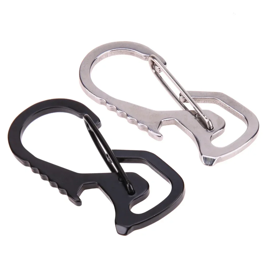 Stainless Steel Carabiner Cap Lifter Hex Driver Bottle Opener Keychain Ring Climbing Accessorie Carabiner Keychain Hook Outdoor