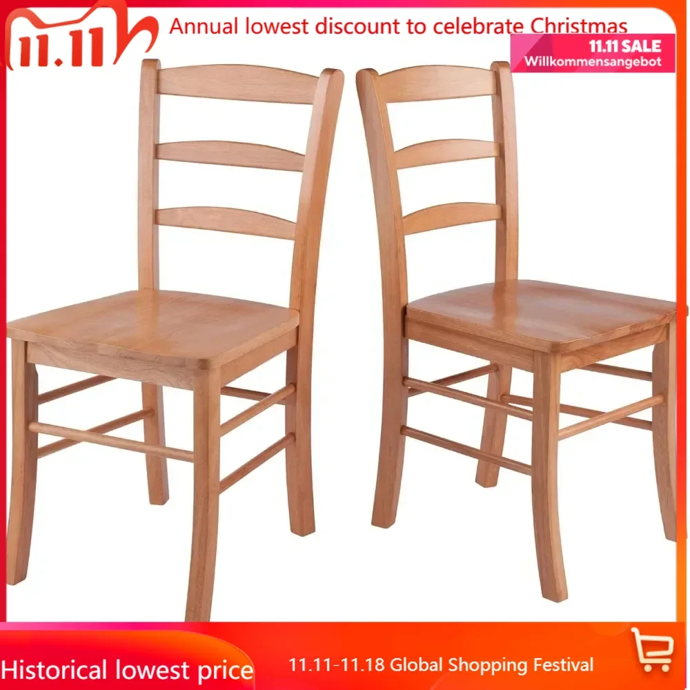 

Wood Ladder Back Chair, Light Oak, 2 Pieces (34232), FURNITURE sillas de comedor dining chairs furniture