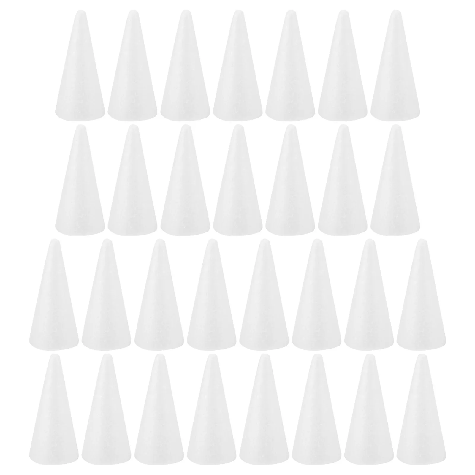 

30Pcs Foam Cone Christmas Tree Shape White DIY Craft Supplies for Preschool Kindergarten Holiday Decoration