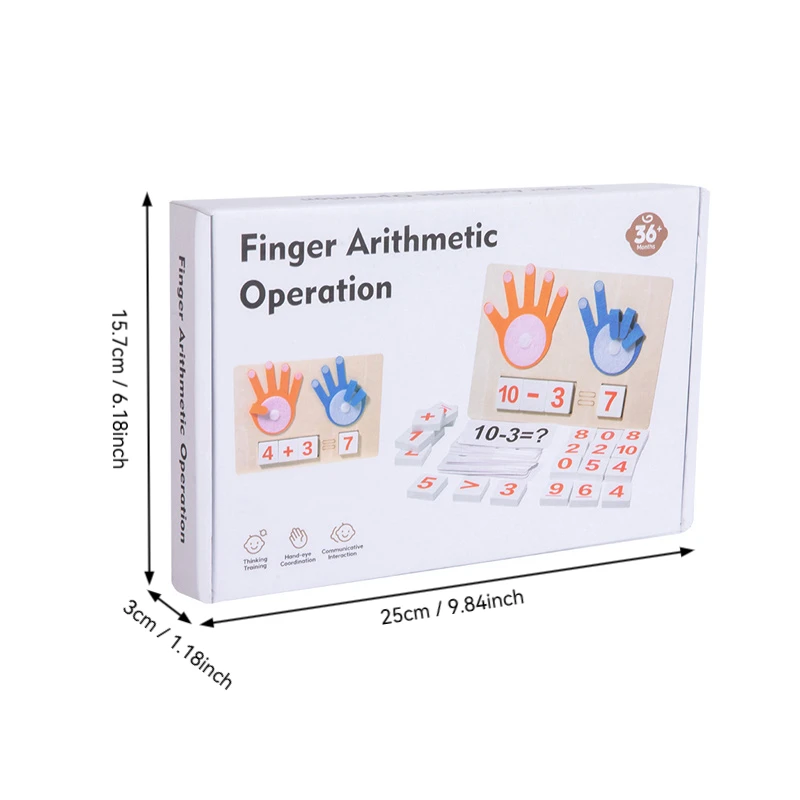 Tavola per il conteggio delle dita in legno: giocattolo interattivo per la matematica per i più piccoli, riconoscimento dei numeri sensoriali, abilità motorie e aritmetici