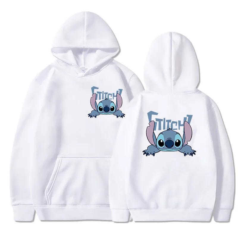 Streetwear Hoodie Winter Disney Stitch Hoodies Women Harajuku Cute Anime Sweatshirt Manga Streetwear Hoody Female Unisex