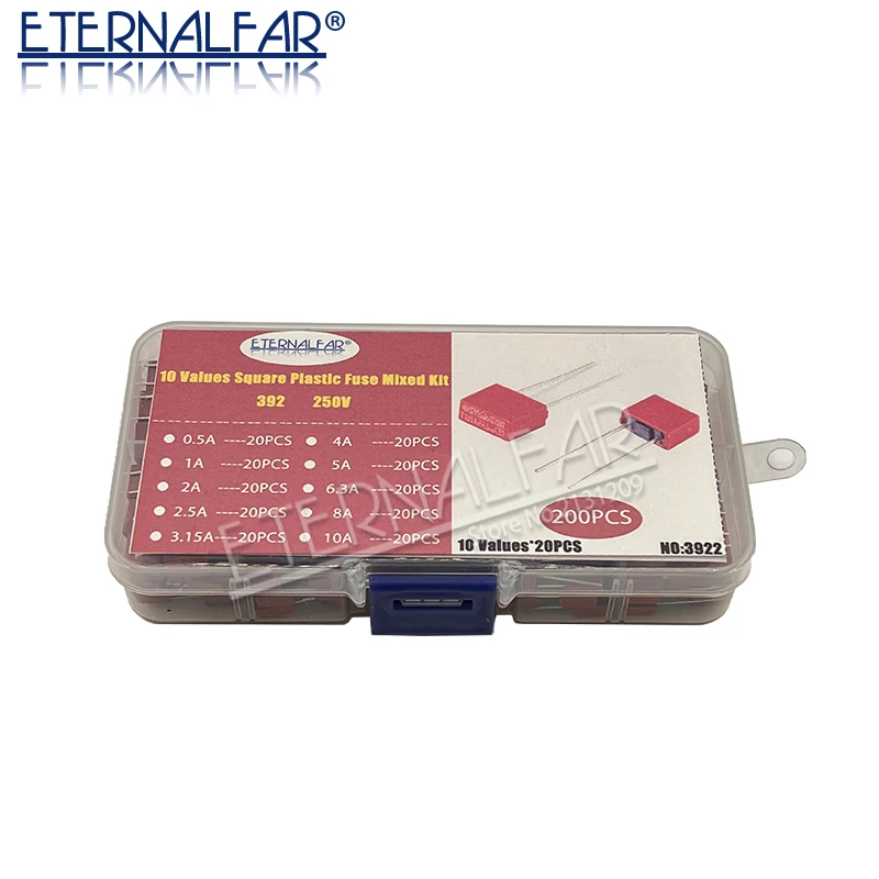 사각형 퓨즈 T50MA T500MA T1A T2.5A T3.15A T4A T5A T6.3A T8A T10A 250V 392 플라스틱 T2A LCD TV 전원 보드 일반적으로 정수기