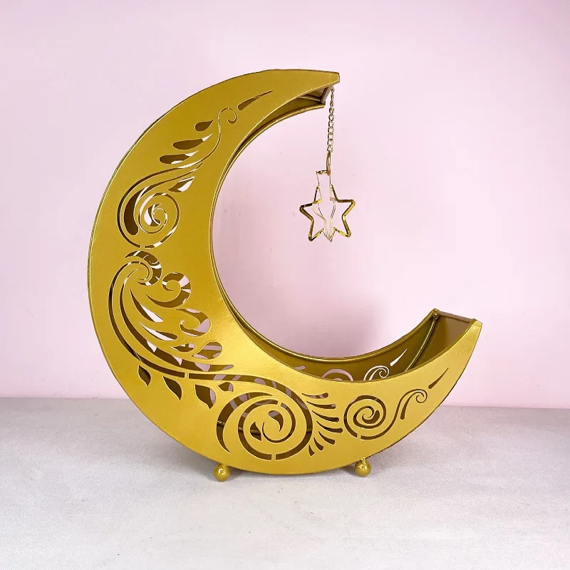 Light luxury household moon cake tray holiday supplies dessert table snack storage box metal