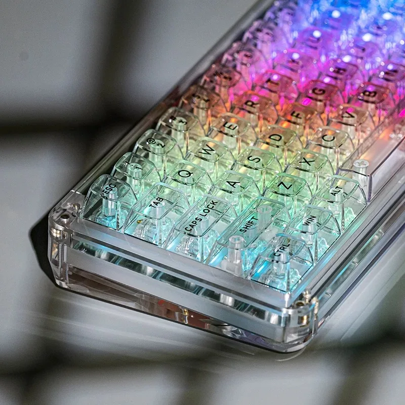 

Transparent keycap Transparent ice crystal Full set of mechanical keyboard Universal 61/87/98/104 keys