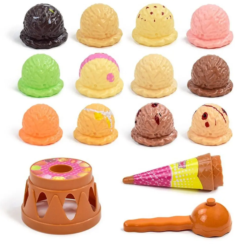 Brinquedo de sorvete empilhável multicolorido, coordenação mão-olho de plástico, brinquedo educacional precoce, aderência, comunicação pai-filho