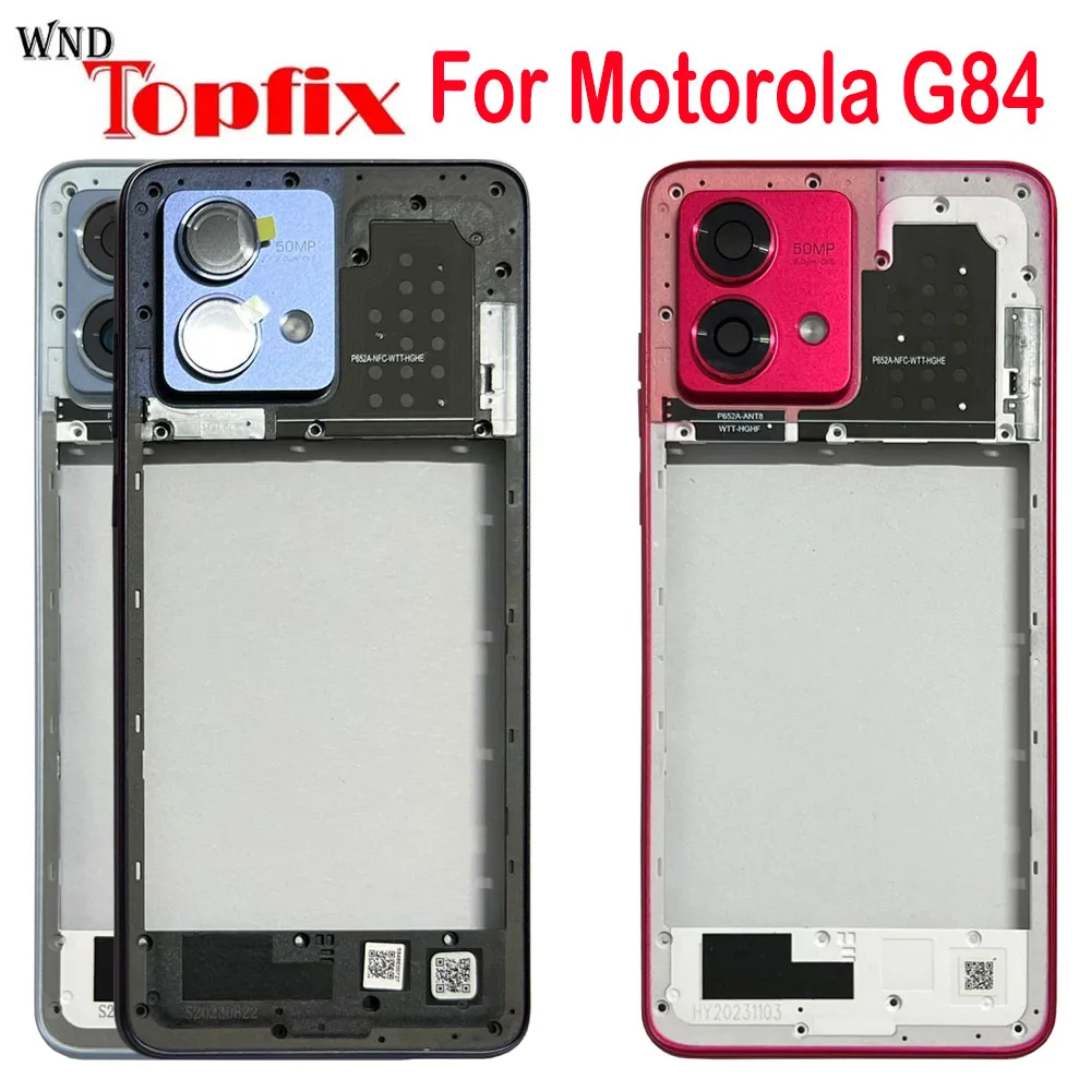 

Новинка для Motorola Moto G84 XT2347 XT2347-1 XT2347-2, корпус средней рамы, лицевая панель, крышка с боковой кнопкой, запасные части