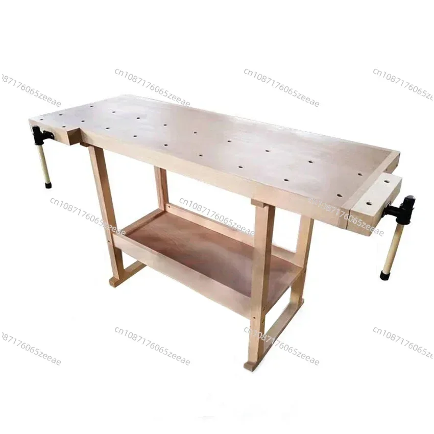 Multifunctional Woodworking Workbench Console Beech Wood Workbench Diy Manual Carpentry Solid Wood Table With Clamp AT718-13C