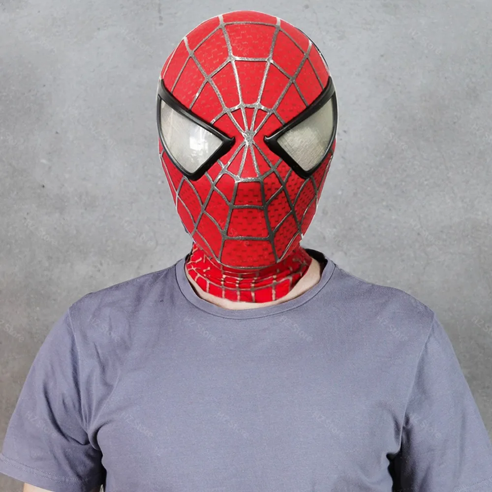 Marvel 1:1 3D Spider-Man Tobey Mask with Faceshell & Detachable Lenses Spiderman Mascara Halloween Cosplay for Christmas Gift