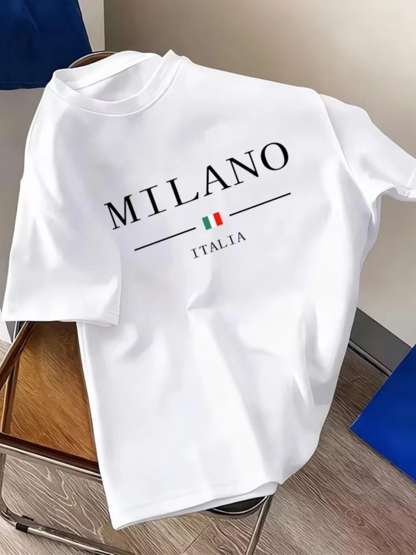 Italia Italian Style Print Oversized T Shirt Men's Streetwear Vintage Graphic Tee Casual  Top, S-XXL