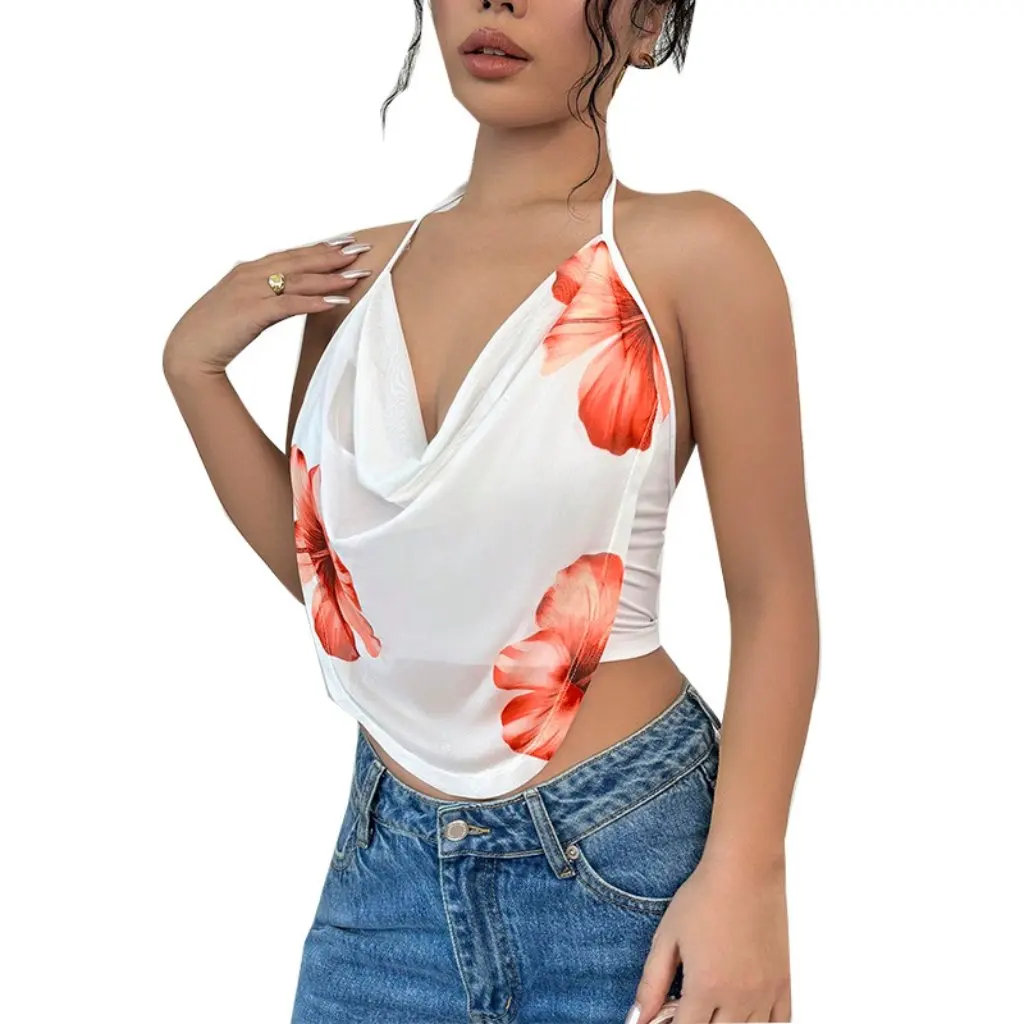 

Summer New Women's Sexy Camisole Neck Top Hot Girl Style Holiday Fashion Europe And US Women's Clothing
