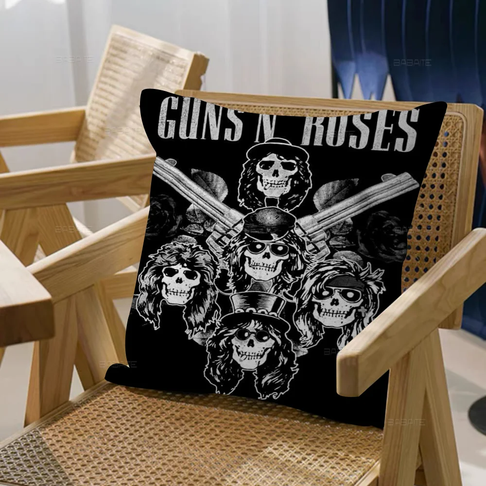 Vintage Rock Music Band G-Guns N Roses Cushion Cover Pillow Cover Decor Pillowcase Printed Cushion Case For Couch