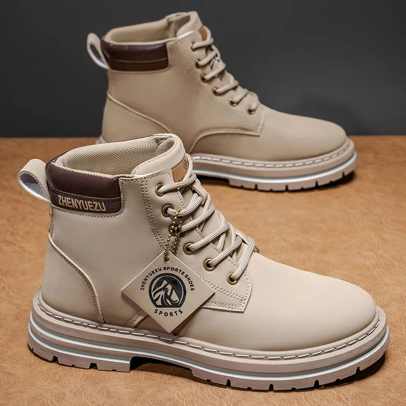 Fashion Men's High‑Top Boots, Soft Comfort Lining, Wear‑Resistant Sole, Great For Outdoor Sports And Hiking view 2