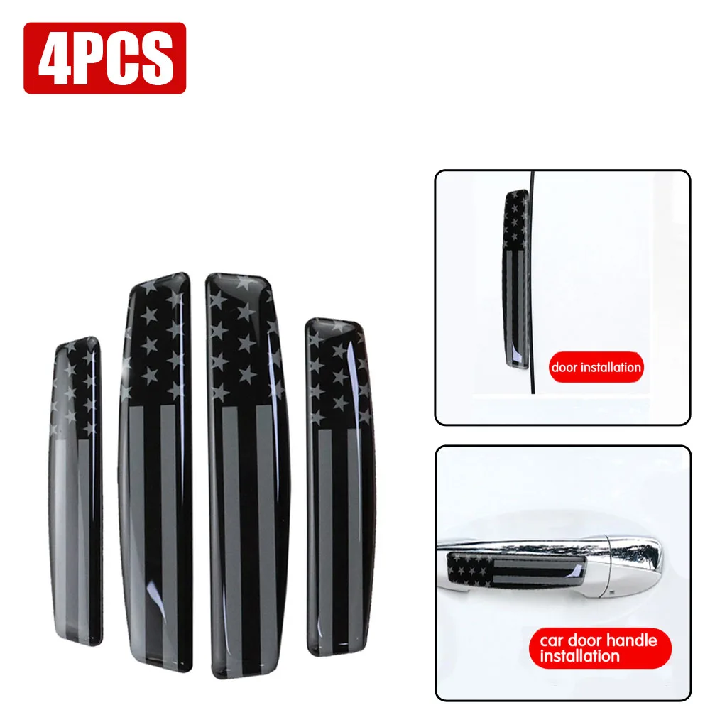 

4pcs Car Body Door Edge American Flag Styling Anti Scratch Strip Handle Scratch-resistant Protection Guards Sticker Accessories
