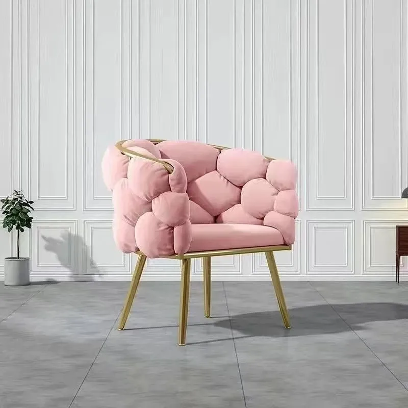 Silla de maquillaje de estilo nórdico para el hogar, Sillón tapizado Simple y moderno, muebles perezosos para comedor y dormitorio, 2023, envío