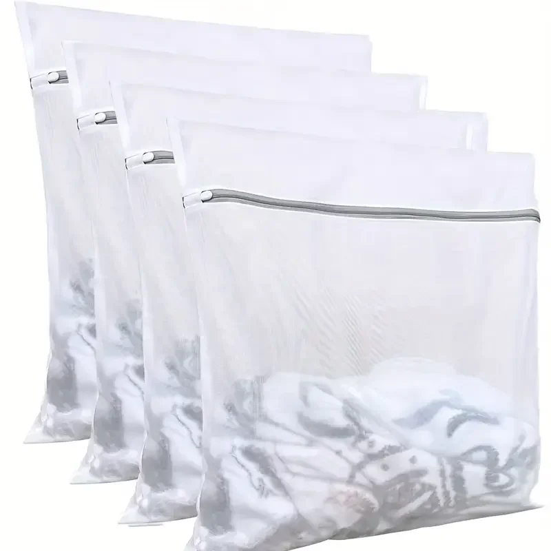 3Pcs White  Durable Honeycomb Mesh Laundry Bags For Delicates Net Fabric Durable And Reusable Delicate Wash Bag