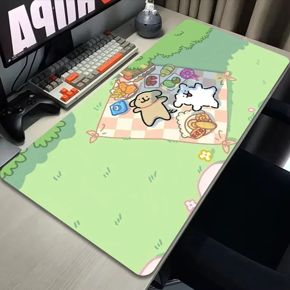 

Anime Line Dog Mouse Pad Girl Large Computer Office Game Table Mats XXL Rubber Anti-slip Gaming Keyboard Mousepad Long Desk Pads