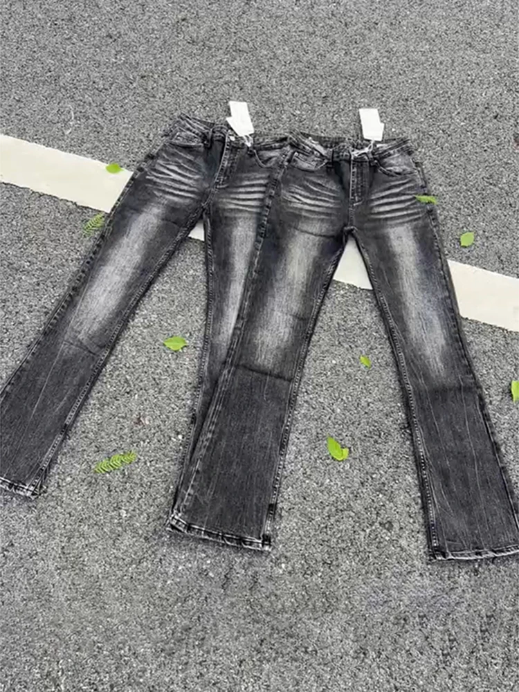 

Cleanfit American High Street Men's 517 Slim Fit Jeans Black Grey Bootcut Long Pants Trendy Straight Leg Jeans Casual Wear