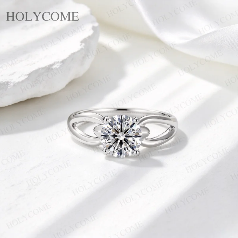 Runder Schliff, D-Farbe, VVS1 Moissanit-Ring, 925er Sterlingsilber-Band, Unisex-Feinschmuck für Männer und Frauen, Geschenk für Jahrestag, Party, Hochzeit – Detail 10