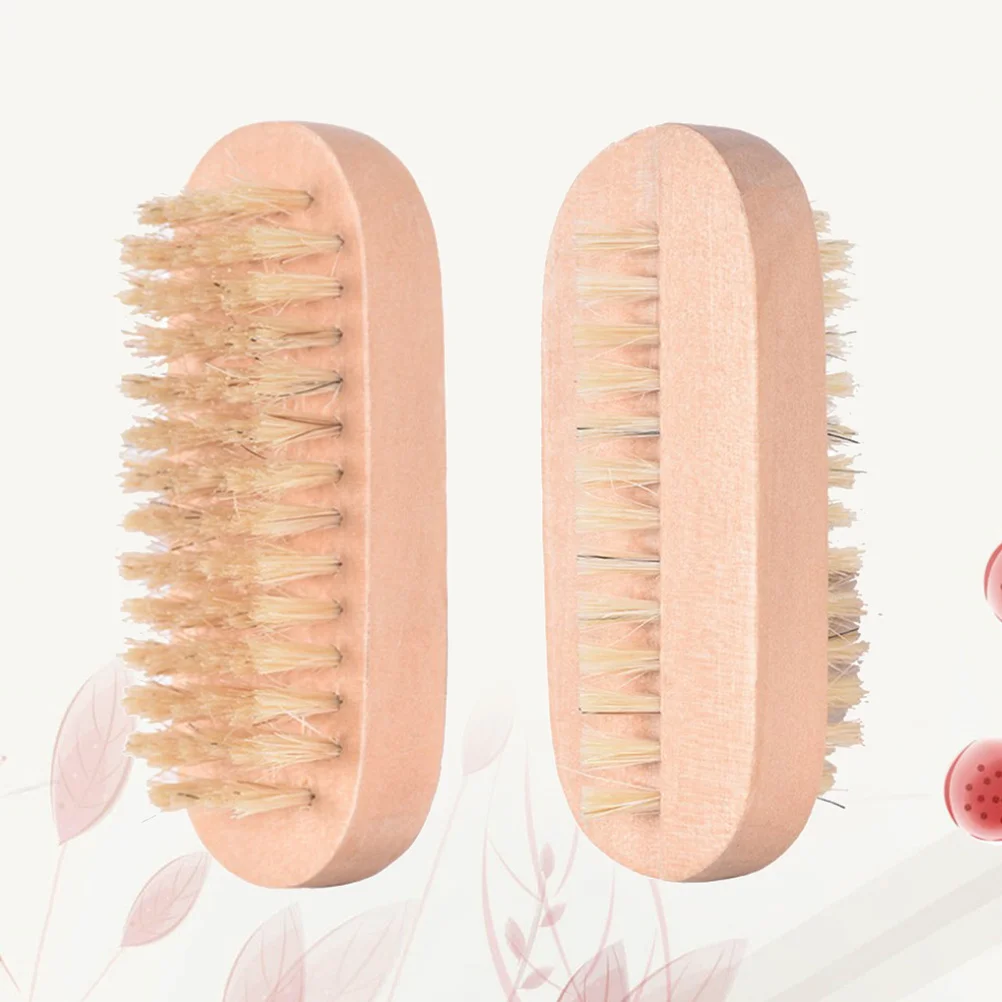 

2Pcs Massage Brush Wooden Handle Shower Scrubber for Cleansing Exfoliation Spa Bathing Tool