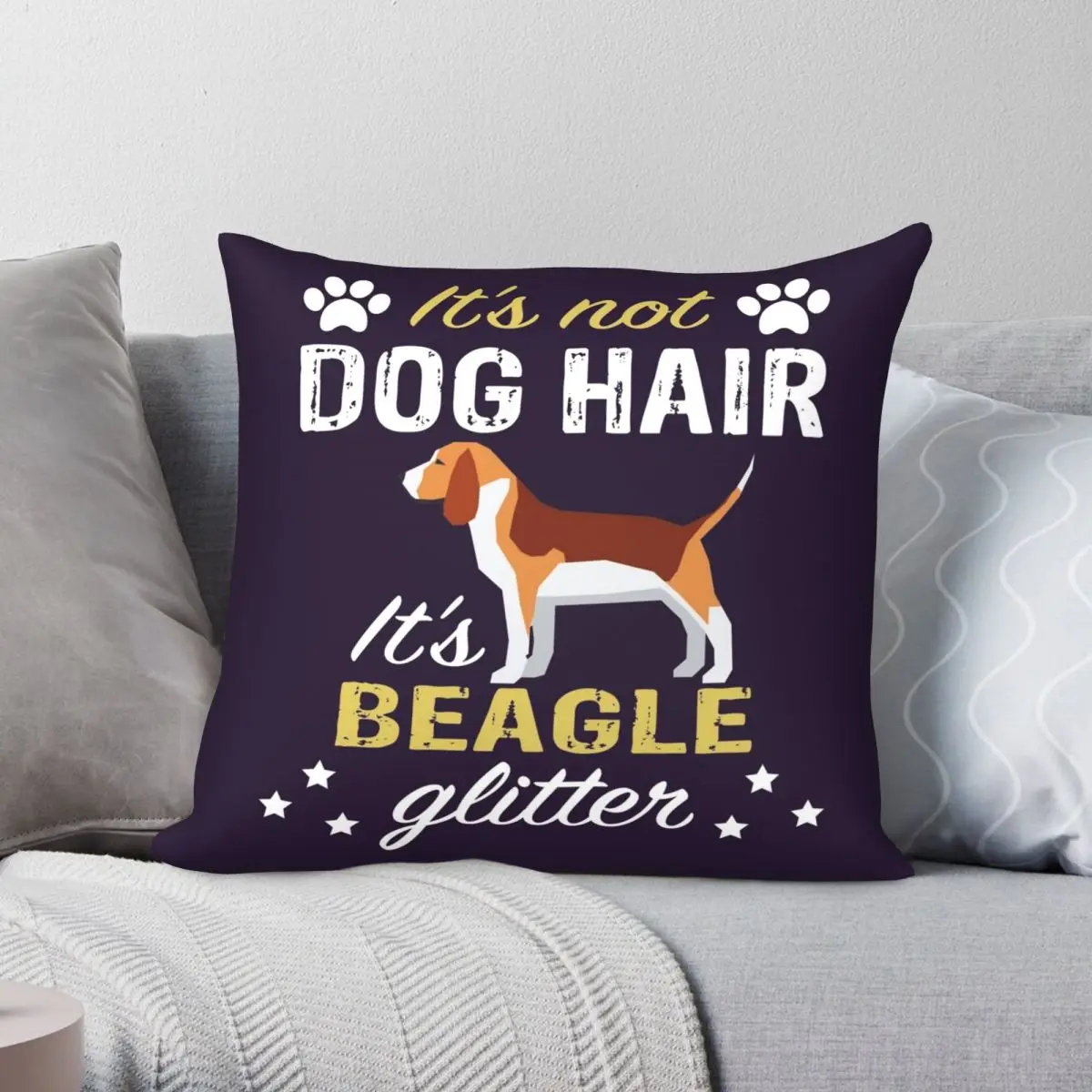 

Beagle Dog Its Beagle Glitter Square Pillowcase Polyester Linen Velvet Creative Zip Decor Sofa Seater Cushion Cover