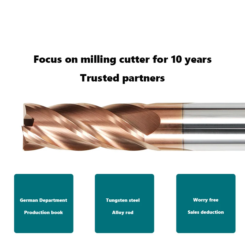 Hoekradius End Mill Cnc R Bullnose Cutter Tungsten Carbide Stalen Metalen Router Tool 4 Fluiten R0.5 R1 R2 Oppervlak bewerking