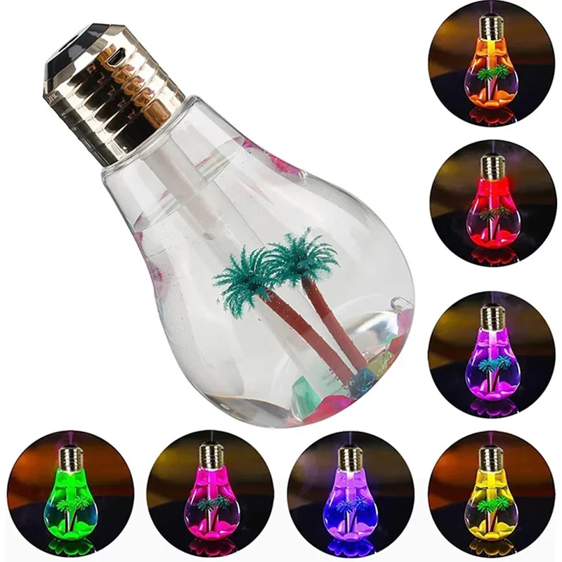 Mute Small USB Bulb Humidifier Desktop Colorful Night Light Air Humidifier Car Mini usb Aromatherapy Machine Atomizer diffuser