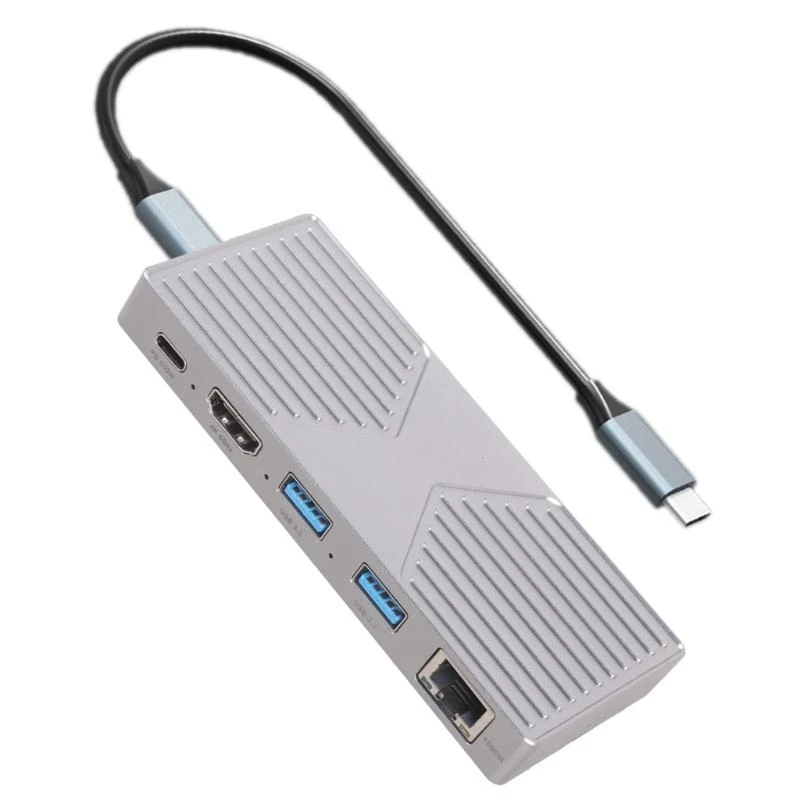 

462B PD100W Docking Station 6-in-1 Metal Dock-Hub Full Speed Charging with Data Cable