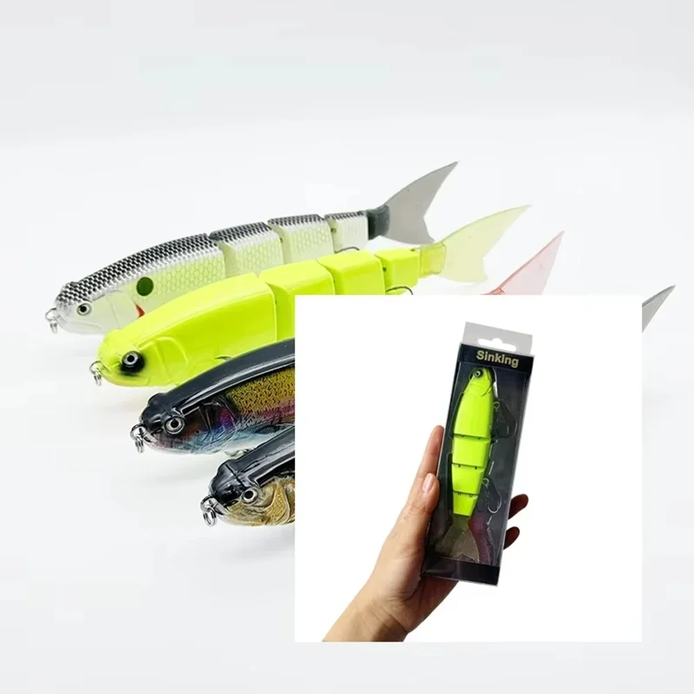 

Four-Section Soft Tail Bionic Multi-Jointed Lure– 53g Large Size Monster Bait Lifelike Swimming Action for Big Game Fish Angling