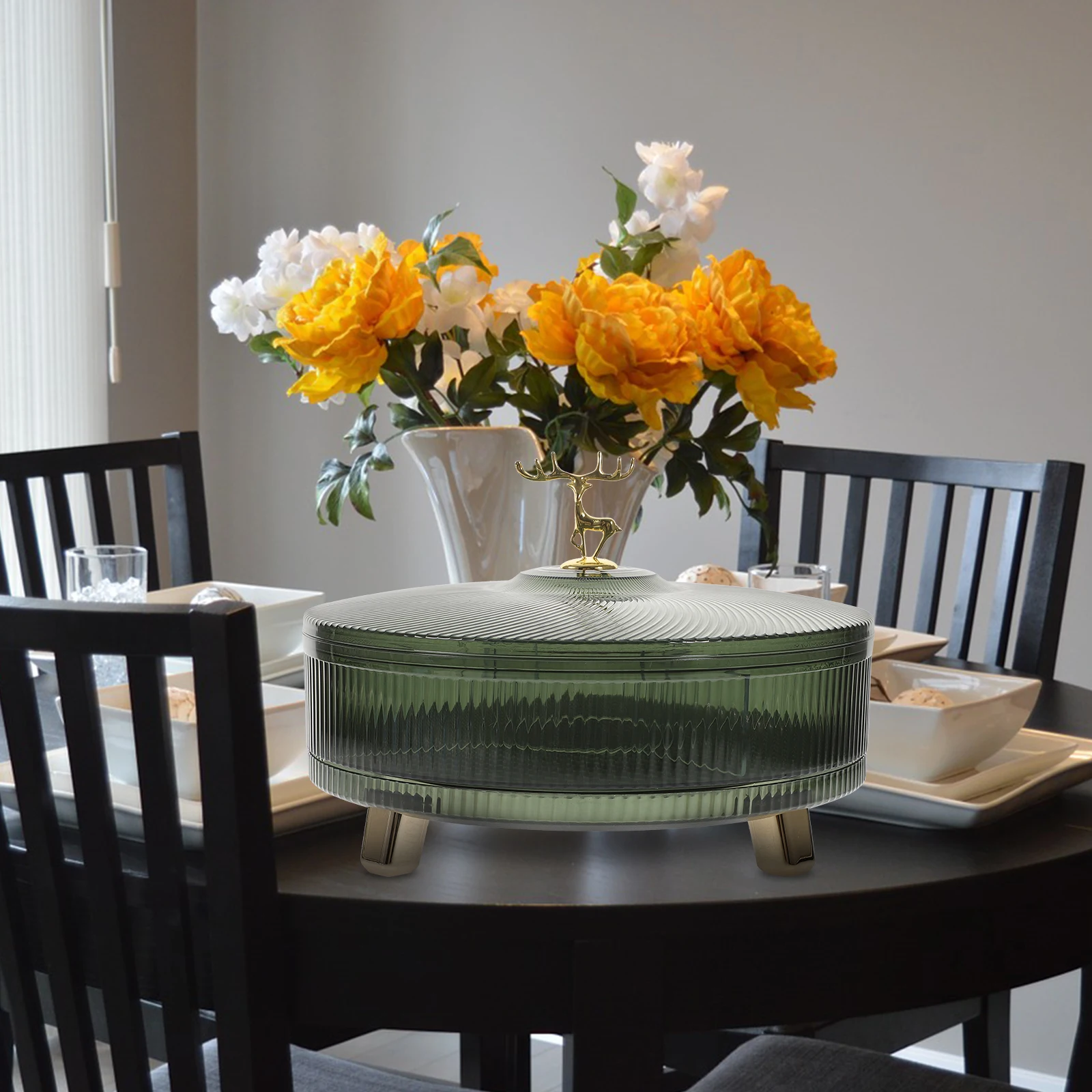 

New Year Snack Tray Compartment Design Large Capacity Candy Dried Fruit Box Simple Style Serving Case Kitchen Bar Tool