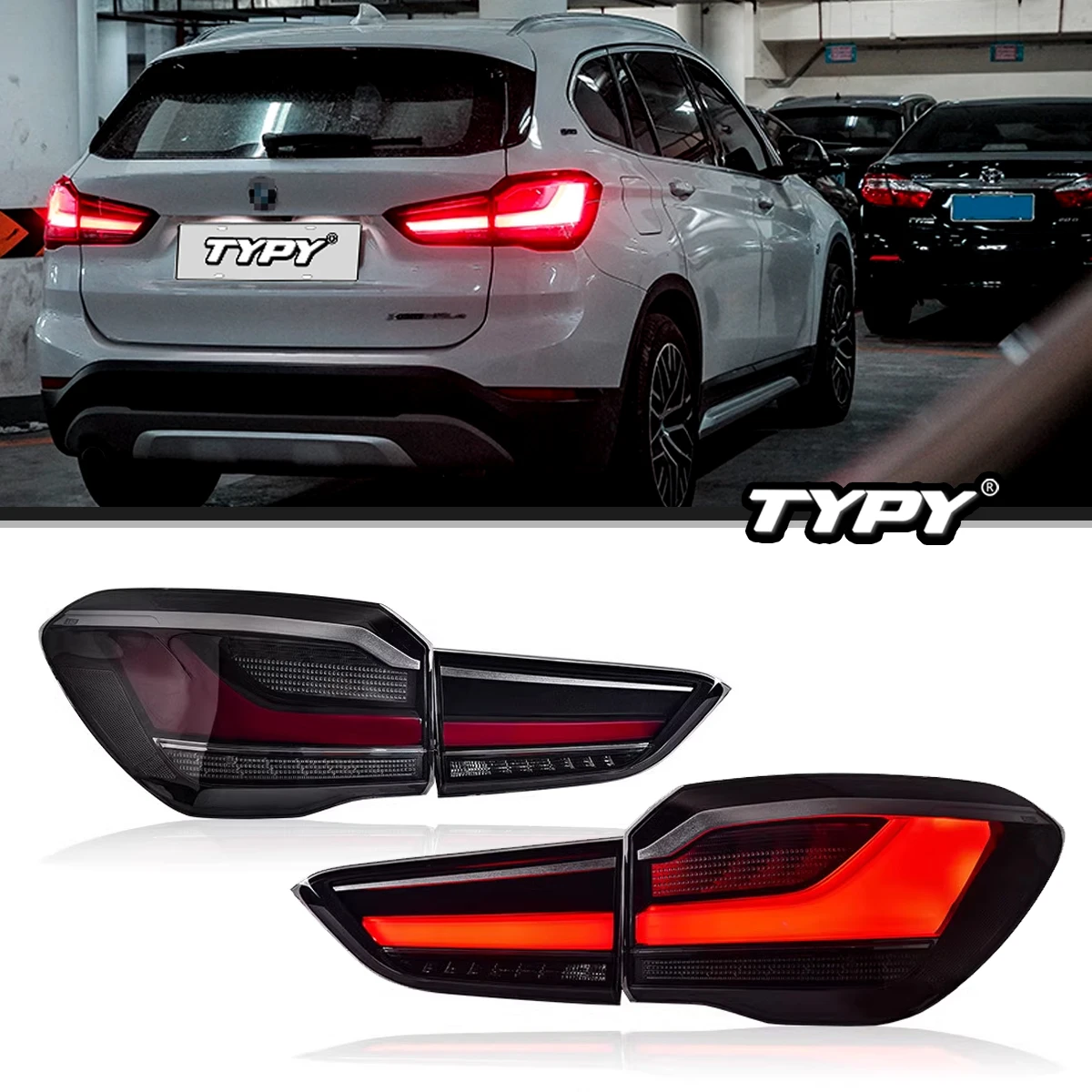 TYPY Car Lights For BMW X1 F48 2016-2019 LED Tail Light Rear Stop Lamp DRL Brake Signal Reversing Auto Accessories